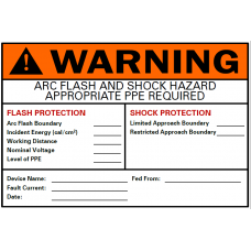 Warning - Electric Arc Flash Hazard